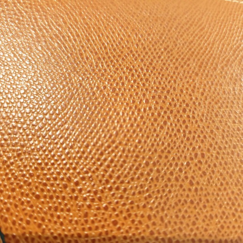 Vintage Lancel leather clutch bag new, beige caramel color