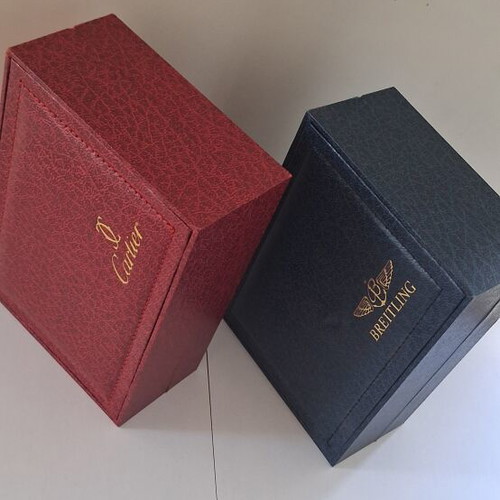 Watch boxes used, set of two with wooden interior