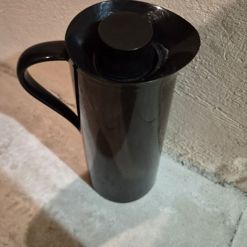 Thermos jug, black, stainless steel interior
