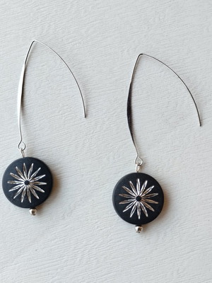 Black dangle earrings minimal and stylish