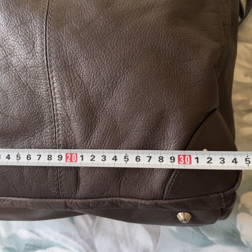 Leather vintage shoulder bag used, brown, large size