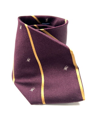 Burberry Използван Бордо Копринен Вратовръзка