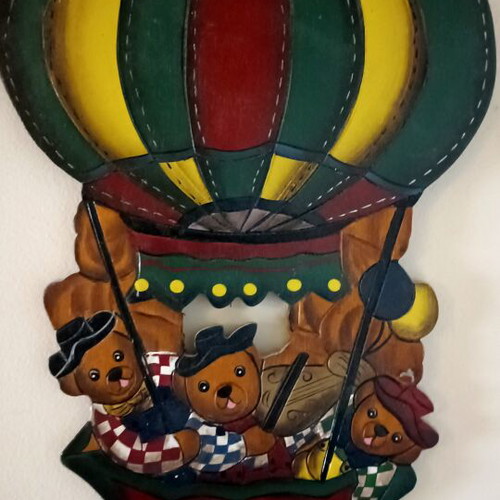 Wooden children's hanger hot air balloon shape like new