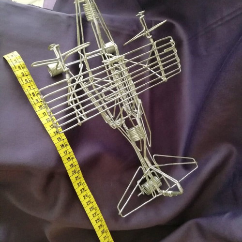 Handmade airplane made of hard wire like new
