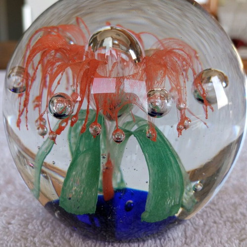 Murano ball new, glass, large 10×10 cm