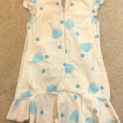 Dress for 5 years like new, casual, cotton, white and turquoise