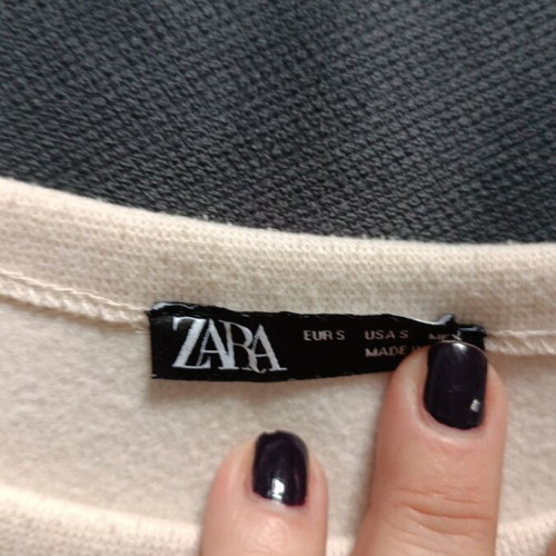 Zara sweatshirt used, beige, size S with sleeve design