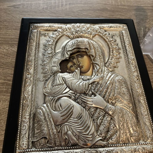 Silver icon of Panagia used, 950 silver