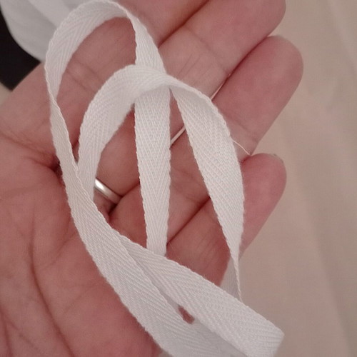 Fakarola cotton ribbon white 1 centimeter new