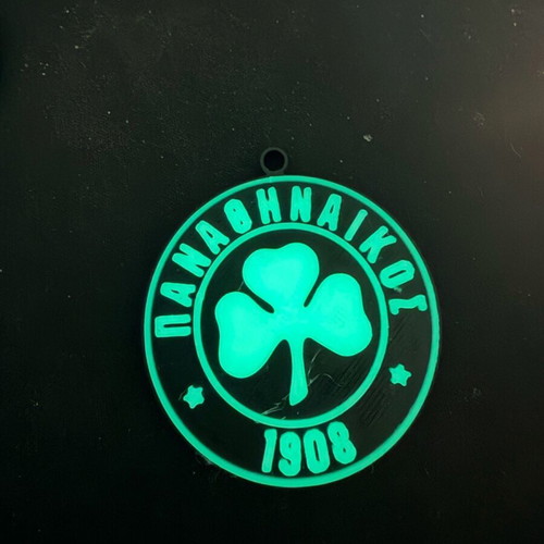 Glow in the dark Panathinaikos keychain like new, official replica