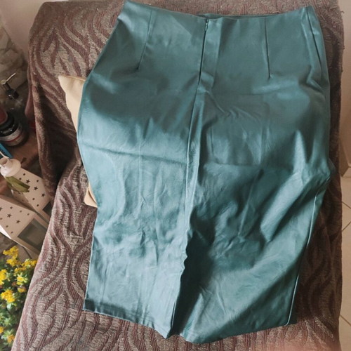 Leather skirt new green XXL 44 16 from Greek manufacturer