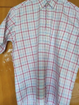 Bogner men's short sleeve shirt like new, white and pink, XL