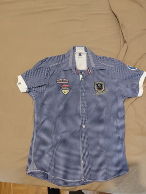 Edward Jeans men's short-sleeve checked shirt, size M