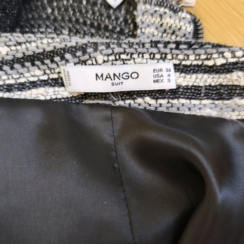 Tweed skirt and blouse set Mango suit like new, black and gray