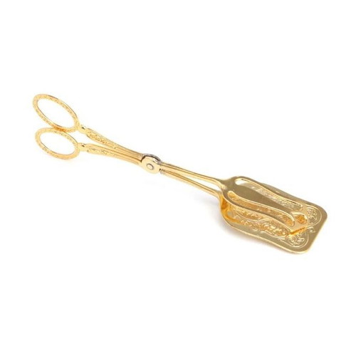 Silver-plated tongs new, gold color