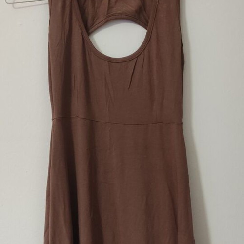 Summer brown cotton blouse dress one size like new