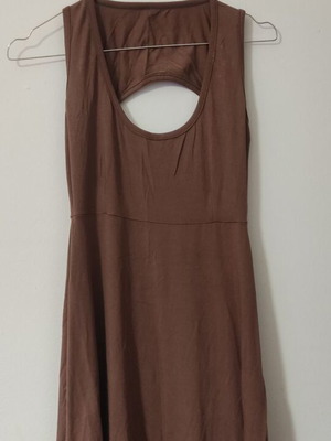 Summer brown cotton blouse dress one size like new