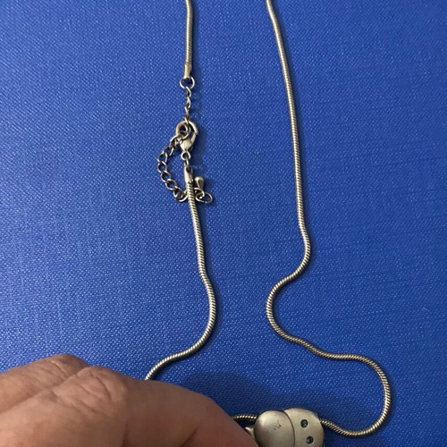 Elephant pendant charm used in silver color with blue zirconia