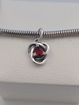 Pandora January Birthstone Eternity Circle Dangle Charm S925 ALE new
