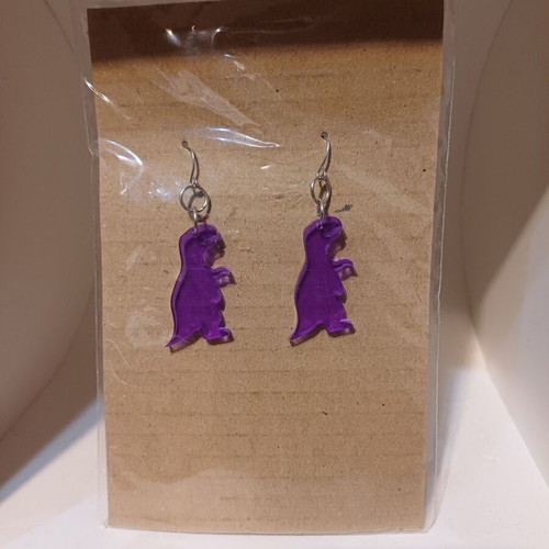 DINO II earrings made of recycled plexiglass new