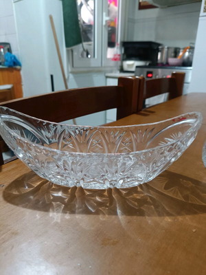 Crystal decorative bowl vintage carved like new