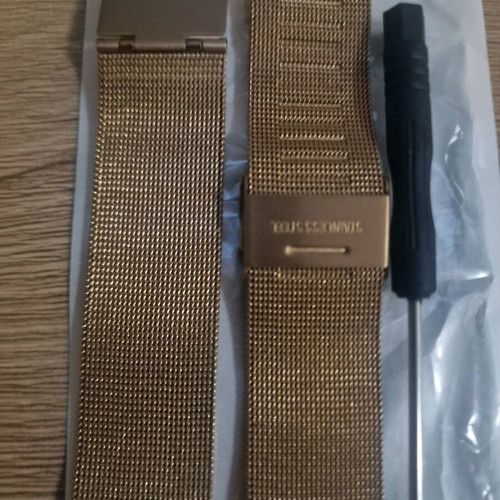 Milanese Metallic 20mm Retro Gold Smartwatch Strap new