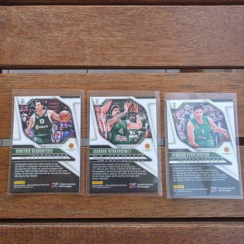 Panathinaikos Euroleague Prizm basketball card lot, 3 base cards