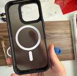 Black iPhone 16 Pro case, hard