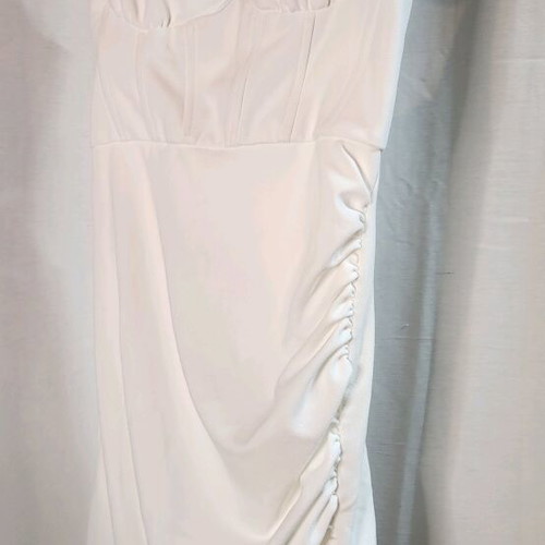 ZARA White Mini Dress Like New With Corset And Side Ruching