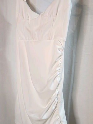 ZARA White Mini Dress Like New With Corset And Side Ruching