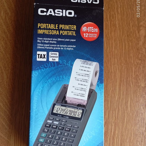 Casio HR-8TEgyb calculator with tape like new, 12 digits