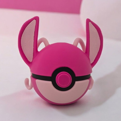 Angel Stitch Pokéball with keychain made to order