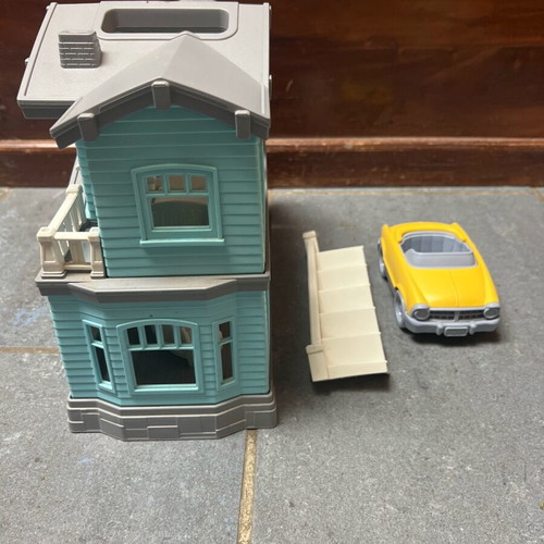 Green Toys House Playset used with convertible car made in USA