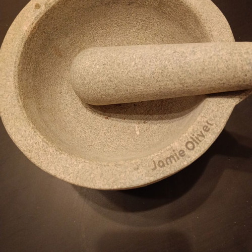 Jamie Oliver Granite Mortar and Pestle like new, small 18cm