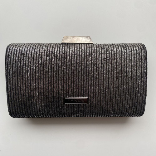 Lynne women's evening clutch bag black metallic like new