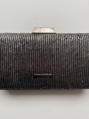 Lynne women's evening clutch bag black metallic like new