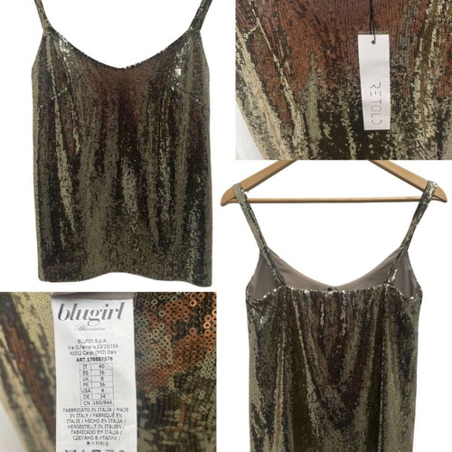 Blugirl Gold Sequin Camisole Top used