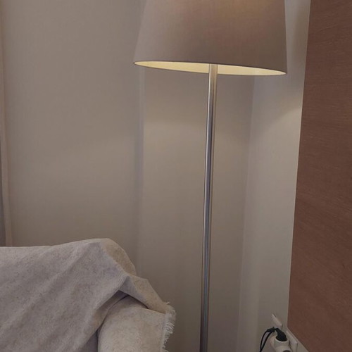 Floor lamp used with fabric shade and metal base, dimmer needs repair