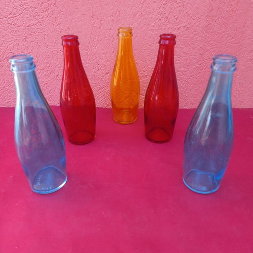 Colored glass bottles