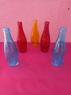Colored glass bottles