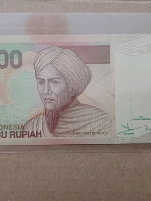 Indonesian 5,000 Rupiah banknote used, 2001 edition