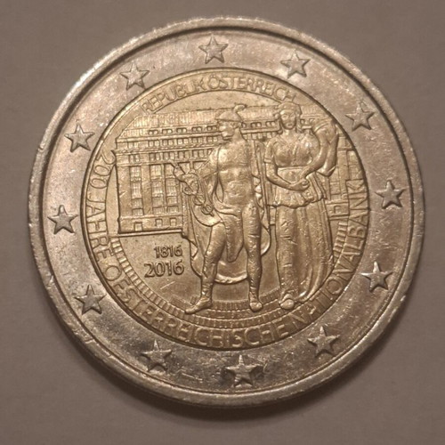 Austria Euro Commemorative Coins like new, 2 Euro 2016, 50 Cent, 2 Cent