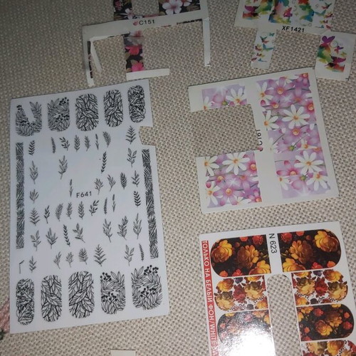 Nail tattoo stickers new, pack of 10 pieces