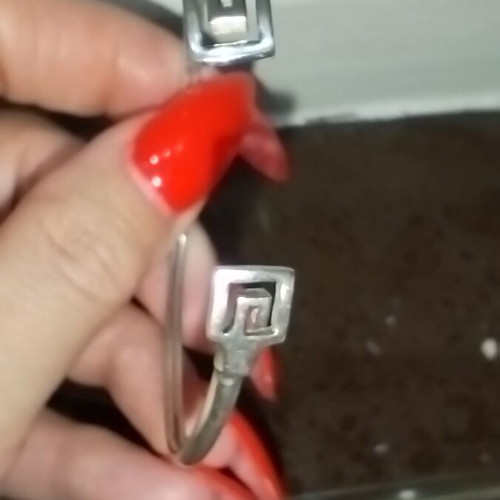 Handmade silver bracelet with meander 925, like new, adjustable size