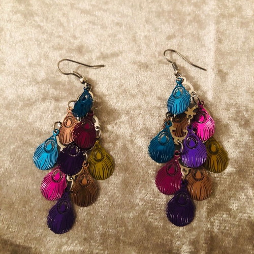 Boho hanging earrings handmade multicolored new