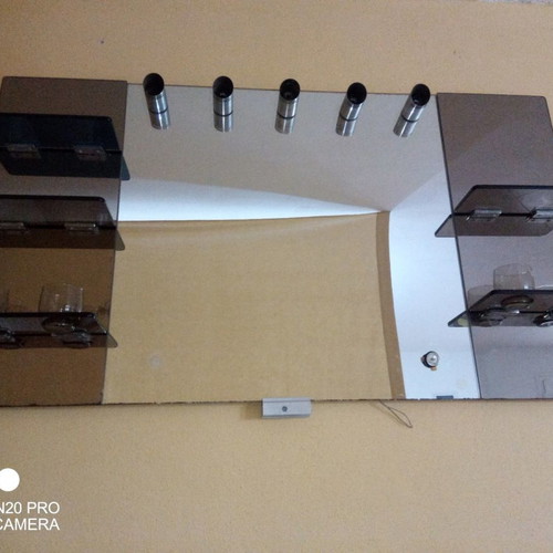 Bathroom mirror used with lights, shelves and glass holders 140x80cm