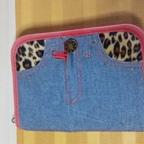 Organizer new denim fabric agenda with card slots and notes