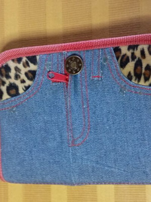 Organizer new denim fabric agenda with card slots and notes