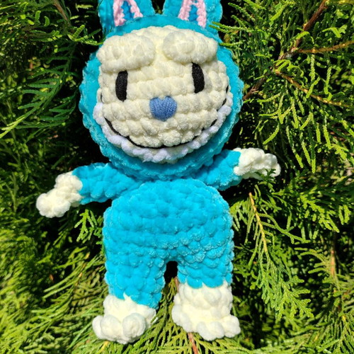 Knitted Labubu new with crochet and velour yarn
