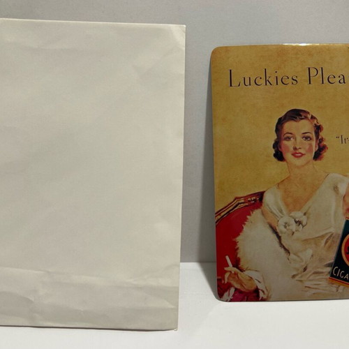 Lucky Strike metal postcard Howard Chandler Christy 1932 new